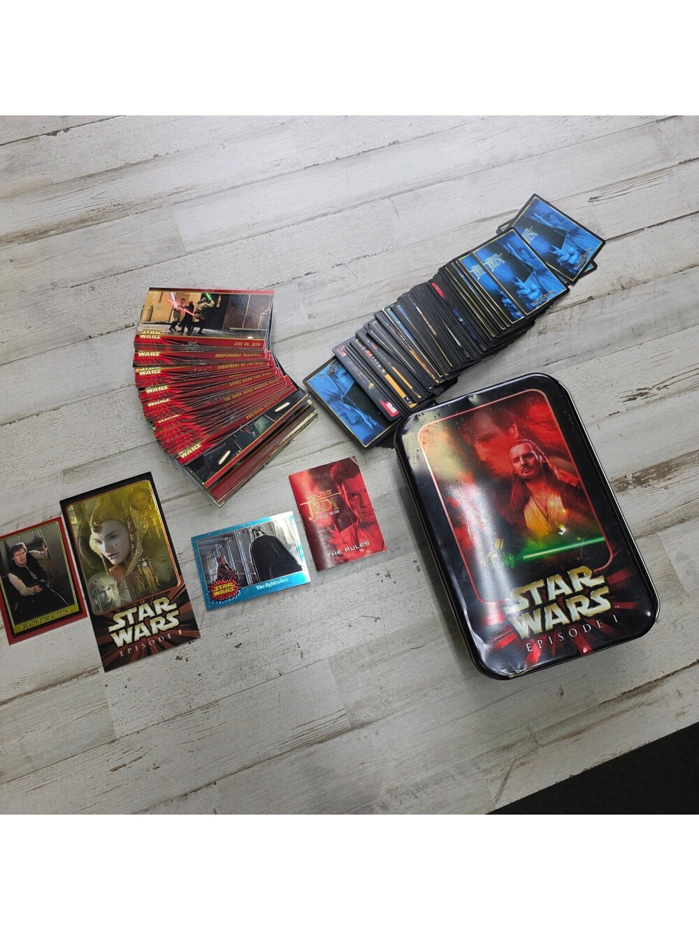 Star Wars Episode 1 Young Jedi Collectible Card Game Complete Set with Tin